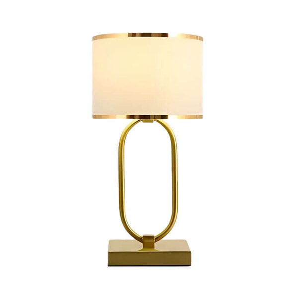 Abajur Dourado Cúpula Branca Moderno - Cleam