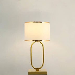 Abajur Dourado Cúpula Branca Moderno - Cleam