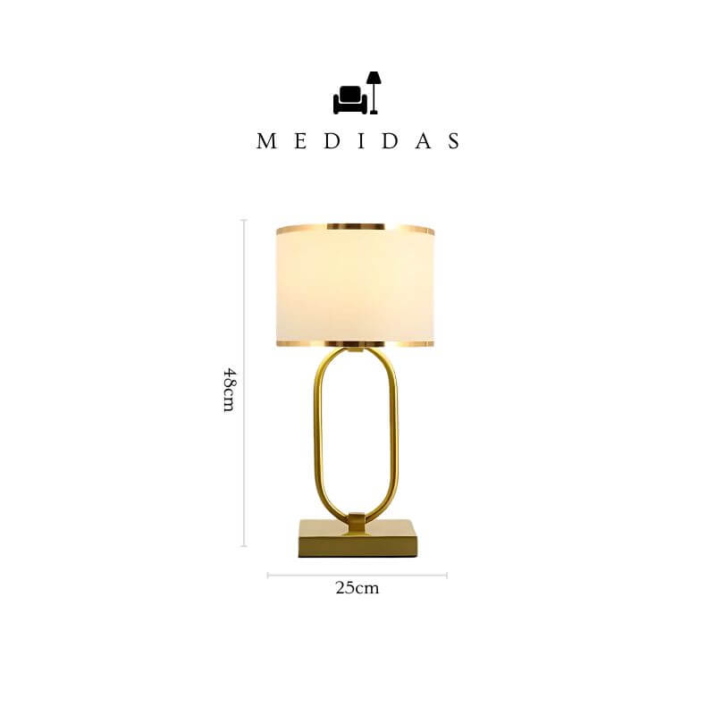 Abajur Dourado Cúpula Branca Moderno - Cleam