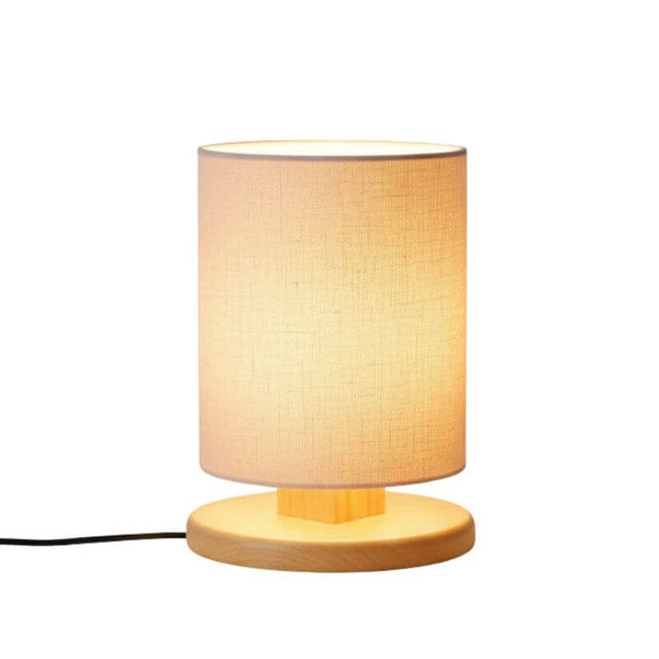Abajur de mesa de madeira rústico
artesanal com luz quente